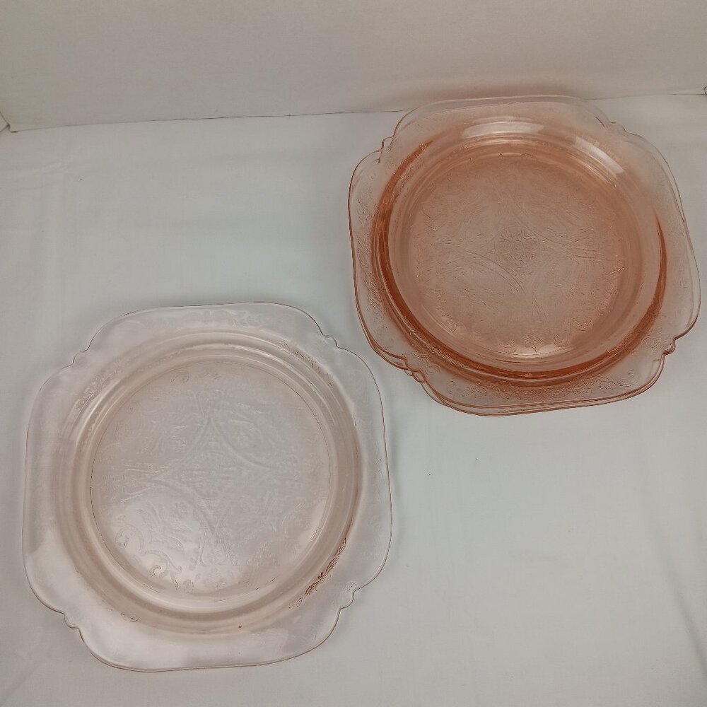 4 Vintage Recollection Madrid Pink By Indiana Glass 10 3/8” Dinner Plates